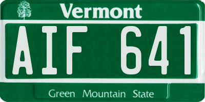 VT license plate AIF641