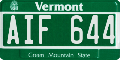VT license plate AIF644