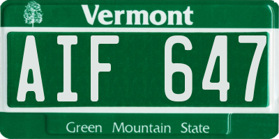VT license plate AIF647