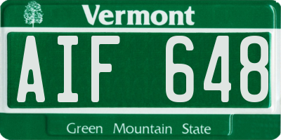 VT license plate AIF648