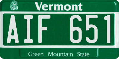 VT license plate AIF651