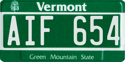 VT license plate AIF654