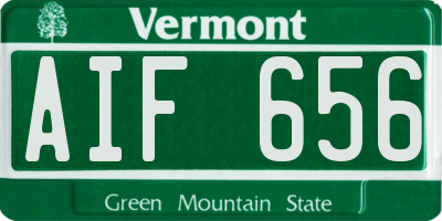 VT license plate AIF656