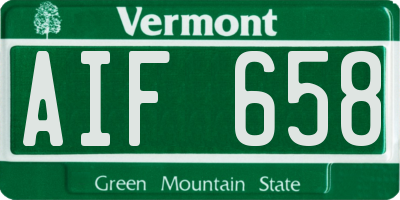 VT license plate AIF658