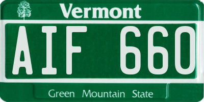 VT license plate AIF660