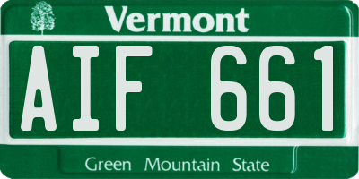 VT license plate AIF661