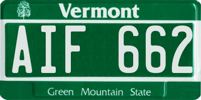 VT license plate AIF662