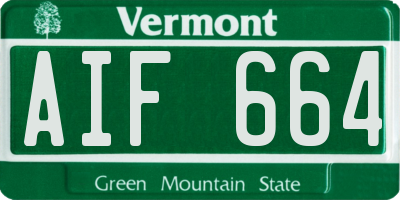 VT license plate AIF664