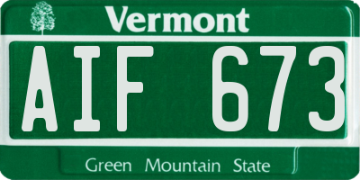 VT license plate AIF673