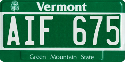 VT license plate AIF675