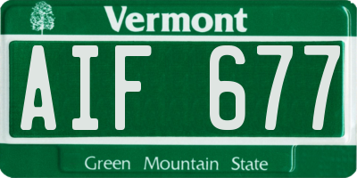 VT license plate AIF677