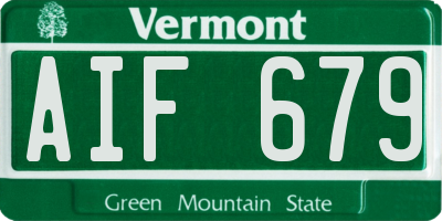 VT license plate AIF679