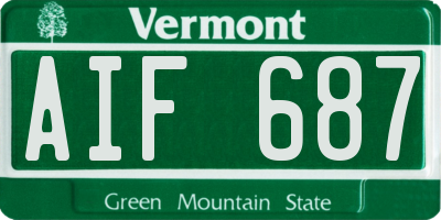 VT license plate AIF687