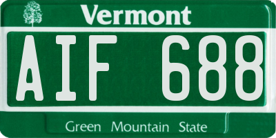 VT license plate AIF688