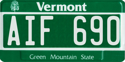VT license plate AIF690