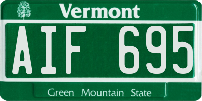 VT license plate AIF695