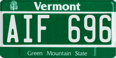 VT license plate AIF696