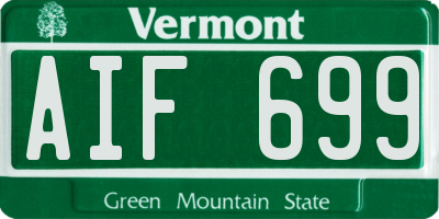 VT license plate AIF699