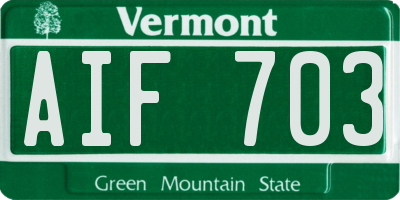 VT license plate AIF703