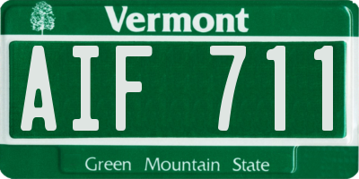 VT license plate AIF711