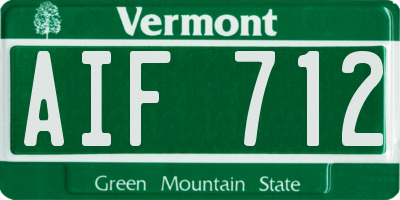 VT license plate AIF712