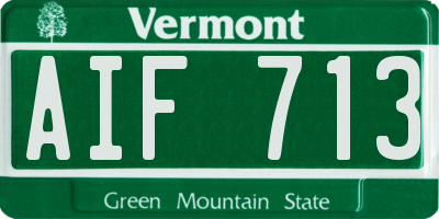 VT license plate AIF713