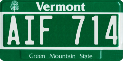 VT license plate AIF714