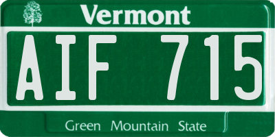 VT license plate AIF715