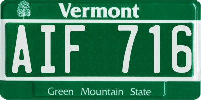 VT license plate AIF716
