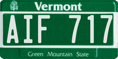 VT license plate AIF717