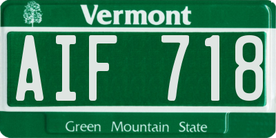 VT license plate AIF718