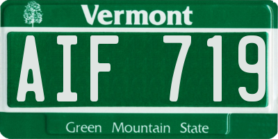 VT license plate AIF719