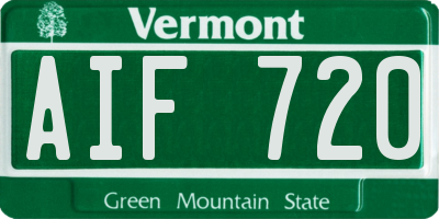 VT license plate AIF720