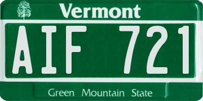 VT license plate AIF721