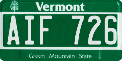 VT license plate AIF726