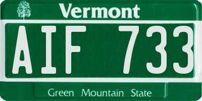 VT license plate AIF733