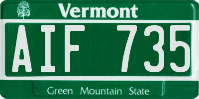 VT license plate AIF735