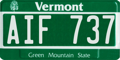 VT license plate AIF737