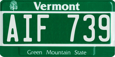 VT license plate AIF739
