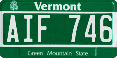 VT license plate AIF746