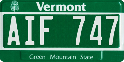 VT license plate AIF747