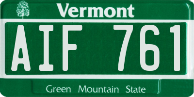 VT license plate AIF761