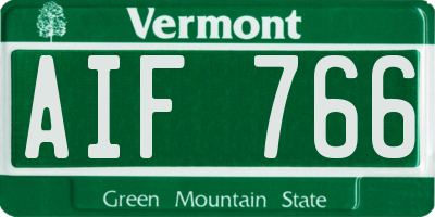 VT license plate AIF766