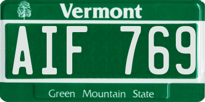 VT license plate AIF769
