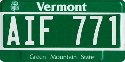 VT license plate AIF771