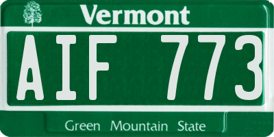 VT license plate AIF773