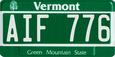 VT license plate AIF776