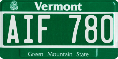 VT license plate AIF780