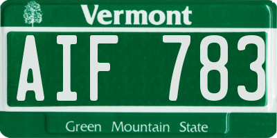 VT license plate AIF783