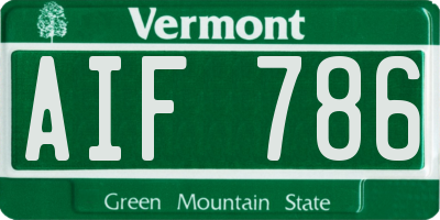 VT license plate AIF786